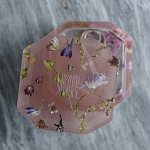 Шкатулка из эпоксидной смолы с цветами розовая Epoxy Resin Square Box Pink варинант исполнения - 6 | Loft Concept в Твери