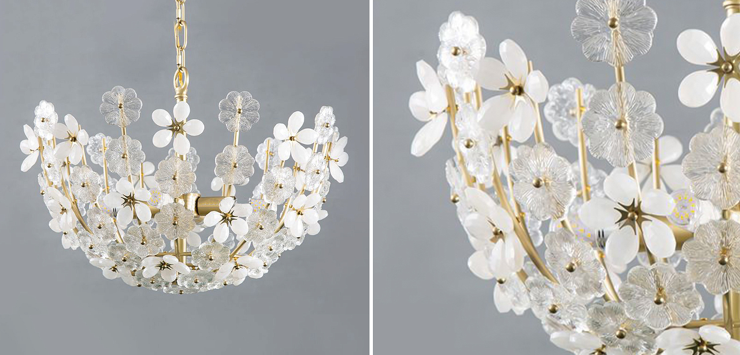 Люстра Glass White Flowers Chandelier Люстра Glass White Flowers Chandelier - Loft-Concept в Твери
