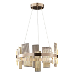 Люстра подвесная круглая с рифлёными прозрачными элементами и золотым основанием Aurea Vista варинант исполнения - 1 | Loft Concept в Твери