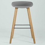 Барный стул на ножках из натурального дерева Boras Grey варинант исполнения - 3 | Loft Concept в Твери