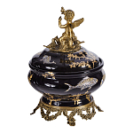 Шкатулка черного цвета с бронзовым ангелом Eden Garden варинант исполнения - 3 | Loft Concept в Твери