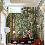 Обои ручная роспись Redwoods Sequoia on Sterling Silver gilded paper варинант исполнения - 1 | Loft Concept в Твери