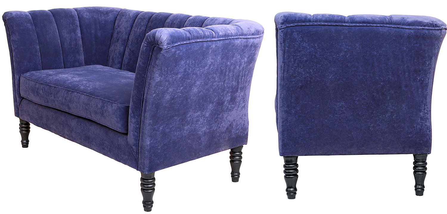 Диван Joffroi Sofa velour blue Диван Joffroi Sofa velour blue - Loft-Concept в Твери