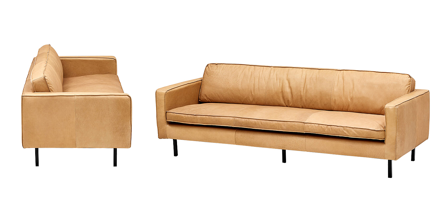 Диван кожаный Adrian Beige Leather Sofa Диван кожаный Adrian Beige Leather Sofa - Loft-Concept в Твери