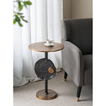 Столик приставной с абстрактным основанием и акцентом в виде золотистого диска Heavenly Space варинант исполнения - 7 | Loft Concept в Твери