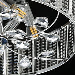 Люстра круглая на цепи цвета хром с прозрачными рельефными хрустальными пластинами Textured Glass Chandelier варинант исполнения - 7 | Loft Concept в Твери