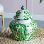 Ваза с зелёными листьями и крышкой Vase Green Leaves варинант исполнения - 6 | Loft Concept в Твери
