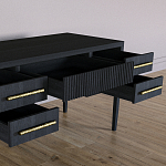 Большой Рабочий стол Primo с 5 выдвижными ящиками Черный дуб варинант исполнения - 7 | Loft Concept в Твери