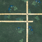 Обои ручная роспись Morning Glory Original colourway on Edo Green painted Xuan paper варинант исполнения - 2 | Loft Concept в Твери