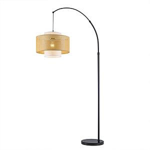 Торшер с декоративным поясом из плетеного бамбука Biuloggicu