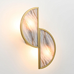 Бра с двумя полукруглыми плафонами из искусственного алебастра в бронзовой оправе Marbella варинант исполнения - 8 | Loft Concept в Твери