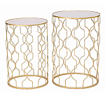 Набор из двух столов из металла Brass Symphony Geometry варинант исполнения - 1 | Loft Concept в Твери