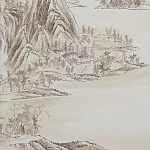 Обои ручная роспись A Thousand Li of Rivers and Mountains Special Colourway on Bleached White dyed silk 2 варинант исполнения - 1 | Loft Concept в Твери