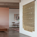 Панно на стену плетеное Макраме бежевый цвет  варинант исполнения - 4 | Loft Concept в Твери