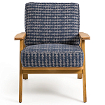 Кресло с каркасом из массива дуба Deniaud Oak Blue Print  Armchair варинант исполнения - 2 | Loft Concept в Твери