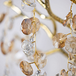 Бра золотого цвета с ветвями и прозрачными хрустальнымих подвесками Droplet Chandelier варинант исполнения - 4 | Loft Concept в Твери
