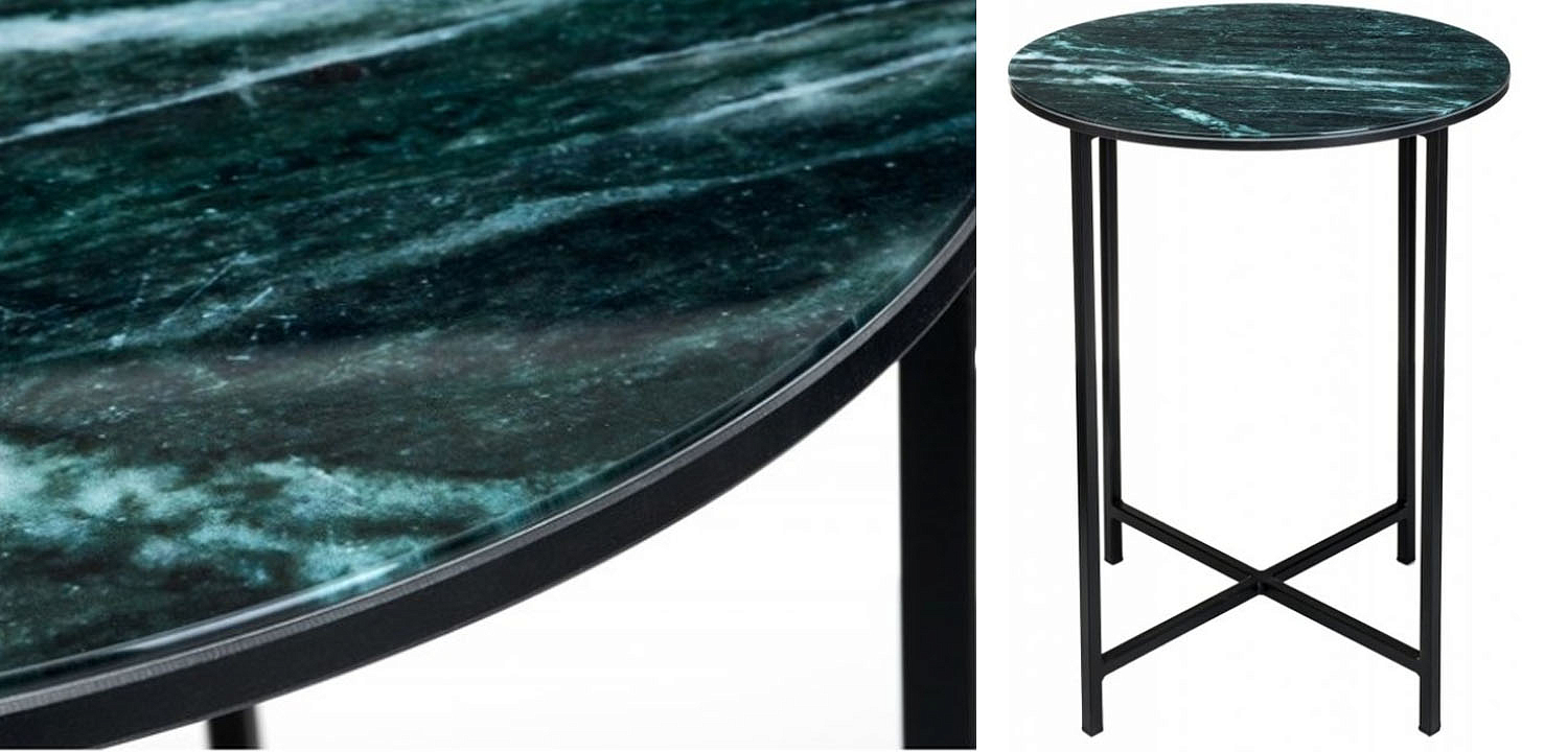 Приставной стол Zermatt Side Table round malachite Приставной стол Zermatt Side Table round malachite - Loft-Concept в Твери