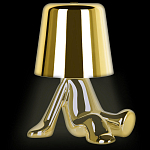 Настольная лампа фигурная золотого цвета с гладким абажуром Высота 17 см Sophia варинант исполнения - 3 | Loft Concept в Твери