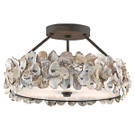 Потолочный светильник круглый с абажуром из устричных раковин Sea Ravens варинант исполнения - 2 | Loft Concept в Твери