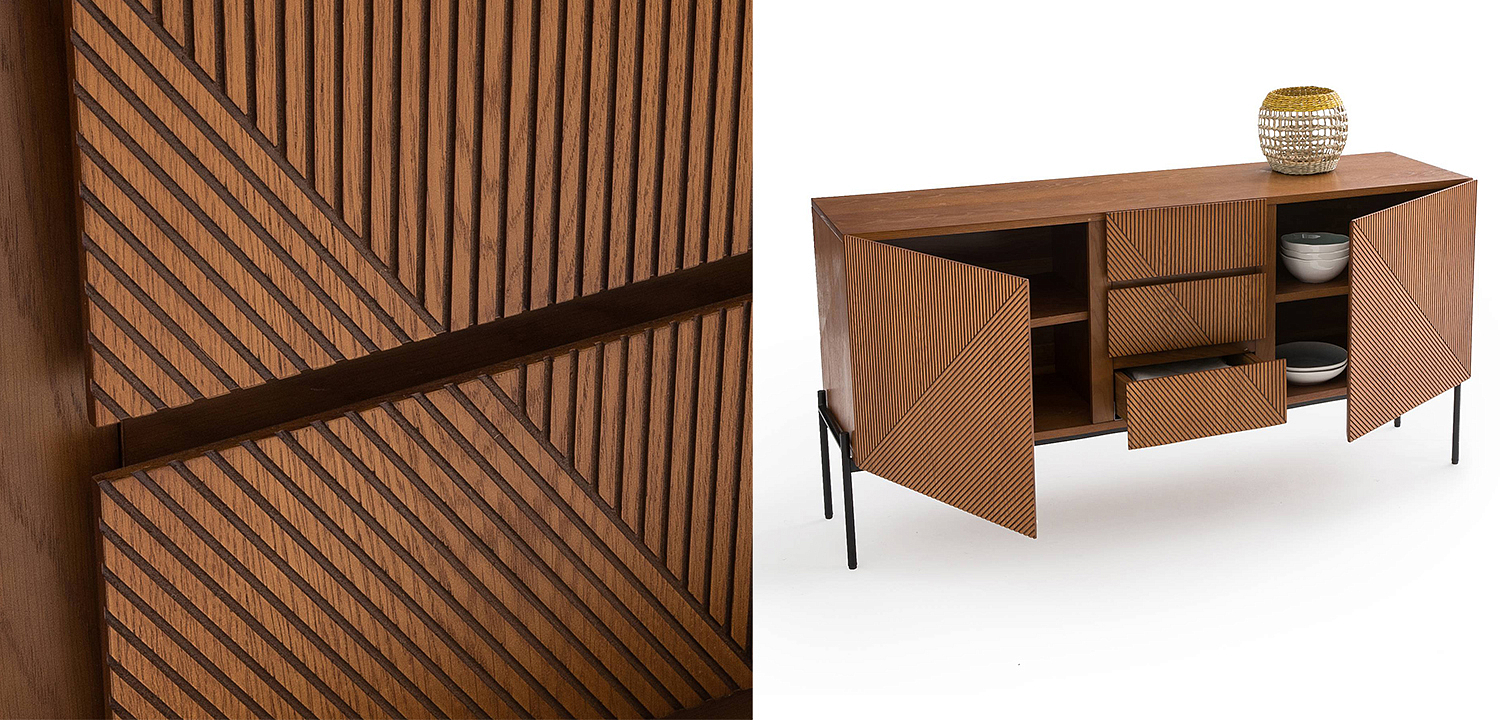 Комод с геометрическим рисунком Anders Chest of drawers с 3-мя ящиками и 2-мя дверцами Комод с геометрическим рисунком Anders Chest of drawers с 3-мя ящиками и 2-мя дверцами - Loft-Concept в Твери