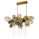 Люстра подвесная с 22-мя гранёными стеклянными плафонами с вертикальными подвесками Gilded Mirage  варинант исполнения - 5 | Loft Concept в Твери