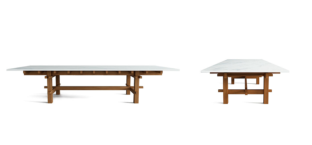 Журнальный стол из дерева с каменной столешницей Minka Table - Loft-Concept в Твери