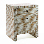 Тумбочка прикроватная Bogense Bone Inlay Bedside Beige варинант исполнения - 1 | Loft Concept в Твери