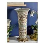 Ваза высокая из фарфора на бронзовом основании Turquoise Blooming Garden варинант исполнения - 6 | Loft Concept в Твери