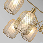 Люстра потолочная с абажурами из металлической сетки Loft Grid Pendant Gold варинант исполнения - 3 | Loft Concept в Твери