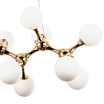 Линейная люстра с плафонами из стеклянных шаров Pearls Suspension Linear Gold Chandelier варинант исполнения - 4 | Loft Concept в Твери