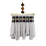 Люстра квадратная плетеная с бахромой Wicker Square Chandelier with Tassels варинант исполнения - 2 | Loft Concept в Твери