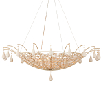 Люстра из деревянных бусин с подвесками в виде капель Wooden Beads варинант исполнения - 1 | Loft Concept в Твери