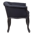 Кресло низкое в стиле прованс Черный Лен Louis French Armchair  варинант исполнения - 2 | Loft Concept в Твери