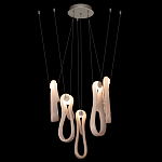 Подвесной светильник белого цвета с 6-ю изогнутыми плафонами Flow Loop варинант исполнения - 3 | Loft Concept в Твери