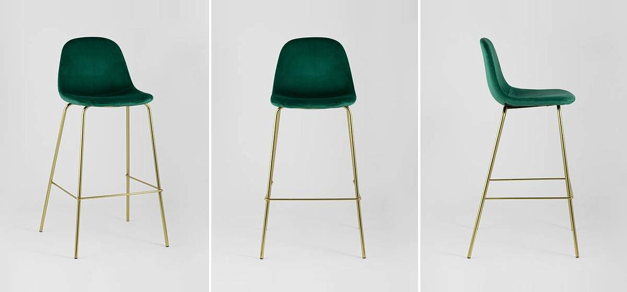 Барный Стул Archie Chair Зеленый Велюр Барный Стул Archie Chair Зеленый Велюр - Loft-Concept в Твери
