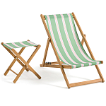 Шезлонг из акации и ткани Argentina варинант исполнения - 7 | Loft Concept в Твери