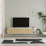 ТВ-тумба подвесная белая с полкой и откидной дверцей цвета древесины TONE TV STAND WHITE варинант исполнения - 1 | Loft Concept в Твери
