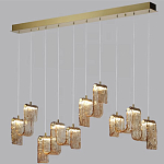 Подвесной светильник линейный с плафонами волнистой формы из фактурного стекла Big Wave варинант исполнения - 9 | Loft Concept в Твери