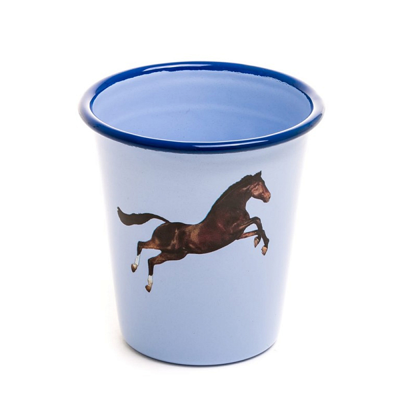 Стакан Seletti Enamel Horse Голубой Коричневый Стакан Seletti Enamel Horse Голубой Коричневый в Твери | Loft Concept