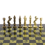 Шахматы Ренессанс из бронзы с доской из натурального камня Змеевик Decorative Thematic Chess варинант исполнения - 4 | Loft Concept в Твери