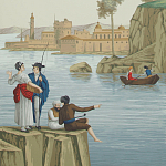 Обои ручная роспись Views of Italy Aurore варинант исполнения - 2 | Loft Concept в Твери