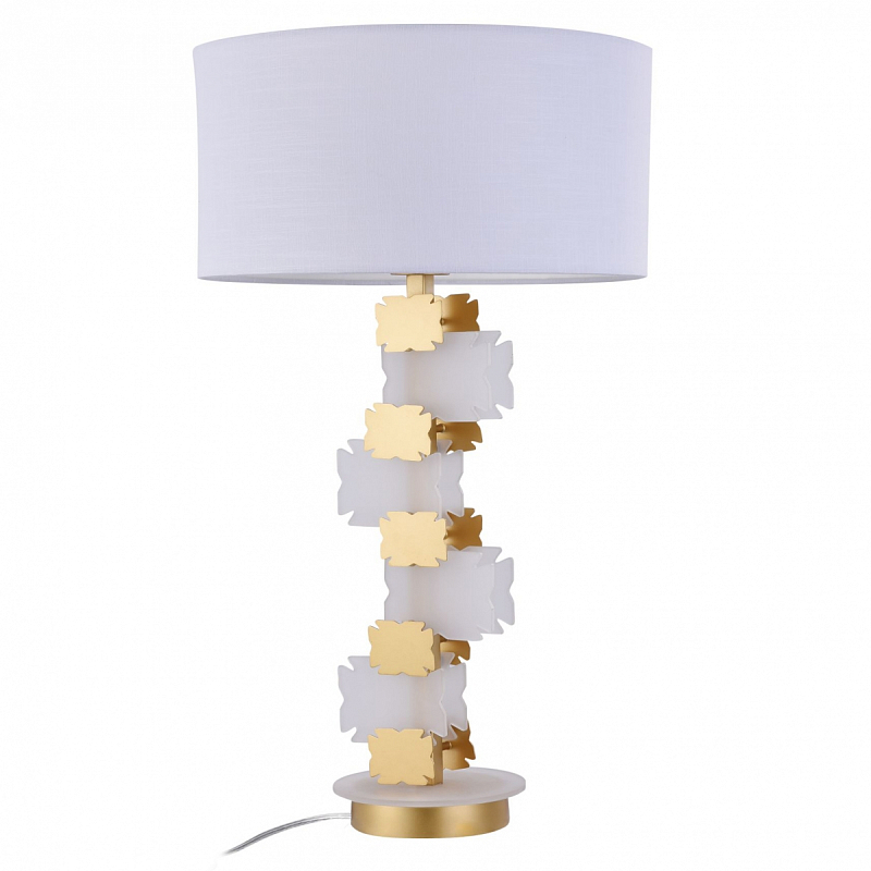 Настольная лампа Jacopo Mosaic Table lamp Белый Латунь Настольная лампа Jacopo Mosaic Table lamp Белый Латунь в Твери | Loft Concept