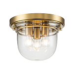 Потолочный светильник для ванных комнат с круглым стеклянным плафоном и тремя лампами Quoizel варинант исполнения - 1 | Loft Concept в Твери