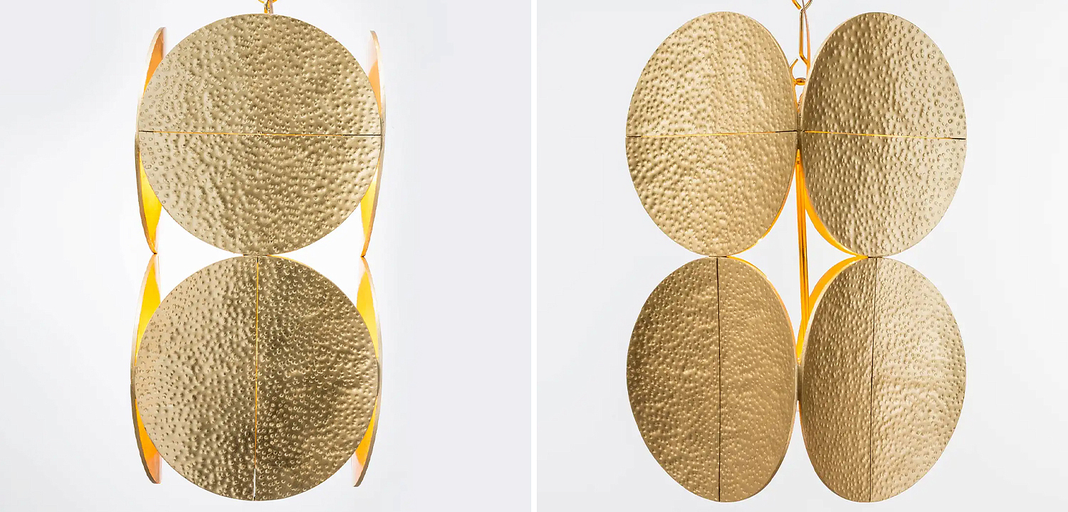 Светильник Shine by S.H.O HALO PENDANT - Modern Gold Leaf Chandelier with Brass Chain Светильник Shine by S.H.O HALO PENDANT - Modern Gold Leaf Chandelier with Brass Chain - Loft-Concept в Твери