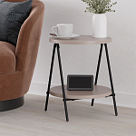 Стол приставной с 2-мя круглыми бежево-серыми столешницами ESSEL LIGHT MOCHA варинант исполнения - 4 | Loft Concept в Твери