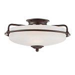 Потолочный светильник со стеклянным плафоном на изогнутых кронштейнах Quoizel  варинант исполнения - 1 | Loft Concept в Твери