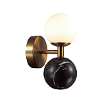 Бра с шарообразным матовым плафоном и шаром из камня на металлическом основании Orb Essence варинант исполнения - 7 | Loft Concept в Твери