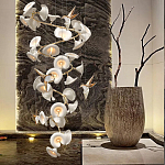 Люстра каскадная из белых цветов каллы и птичек Refined Taste of Light варинант исполнения - 5 | Loft Concept в Твери