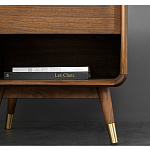 Прикроватная деревянная тумба с ящиком и нишей для хранения Moon Walnut Furniture варинант исполнения - 4 | Loft Concept в Твери