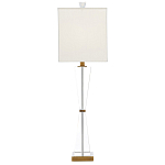 Настольная лампа с прозрачным корпусом и прямоугольным тканевым абажуром Charm and Luxury варинант исполнения - 3 | Loft Concept в Твери